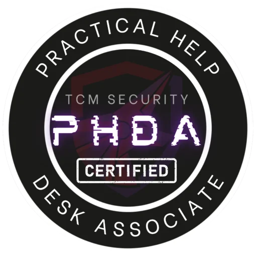 practical help desk associate phda badge